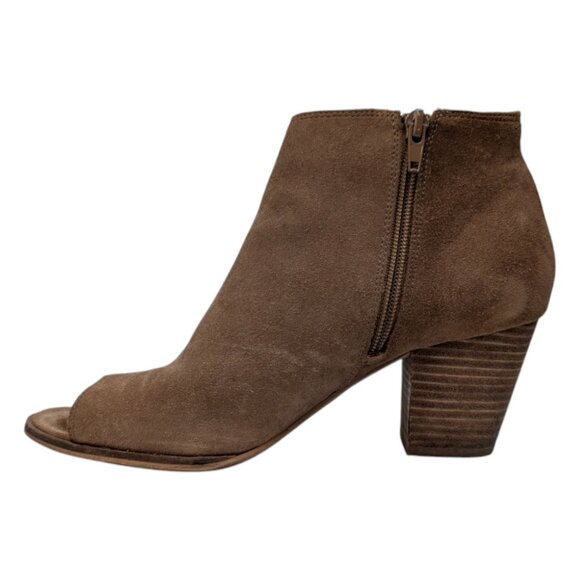 Lucky Brand Hartlee Ankle Boots Womens Brown Suede Leather Open Toe Size 8 - Picture 3 of 12